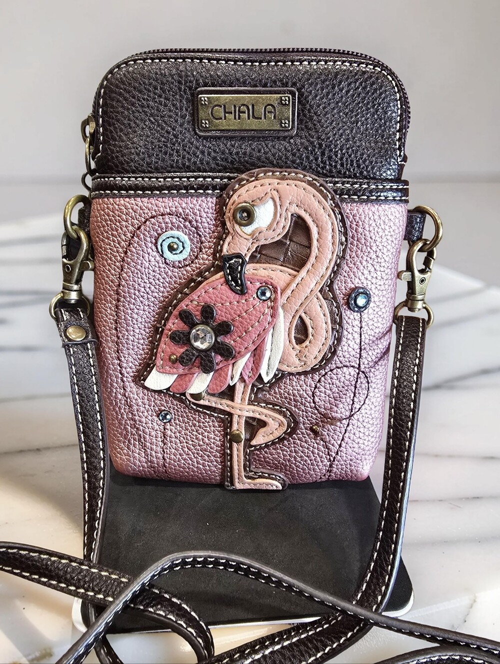 Chala Flamingo Cell Phone Crossbody Purse Pink